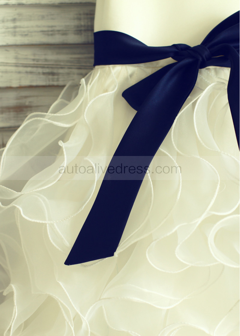 Ruffled Flower Girl Dresses in Blue